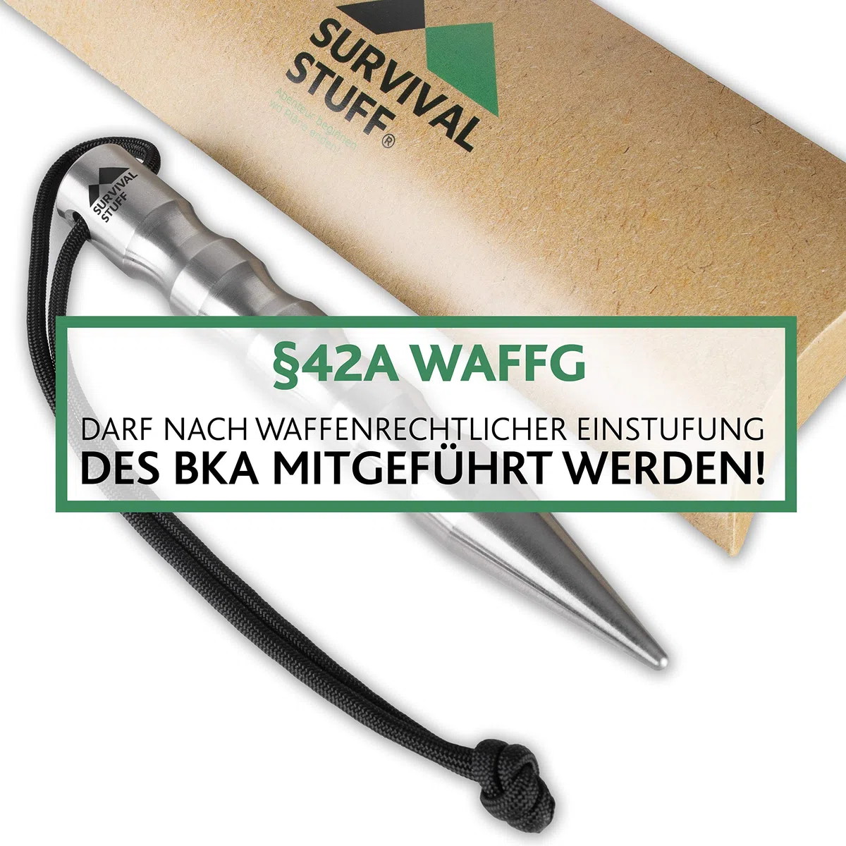 Survival Stuff Kubotan – disponibile in 4 colori – per autodifesa – Amplificatore di pressione con cinturino da polso extra forte per situazioni di emergenza come martello di emergenza, rompivetro e