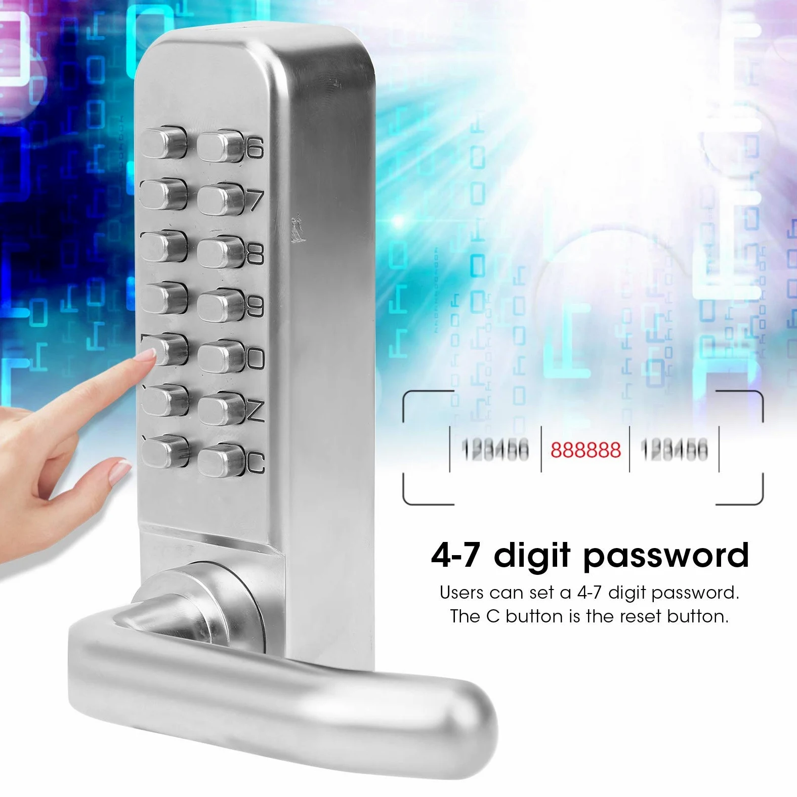 Serratura Porta a Combinazione Meccanica Digitale Serratura antifurto intelligente senza chiave Serratura della porta di sicurezza domestica Sistemi di sicurezza domestica per ufficio Porta della casa