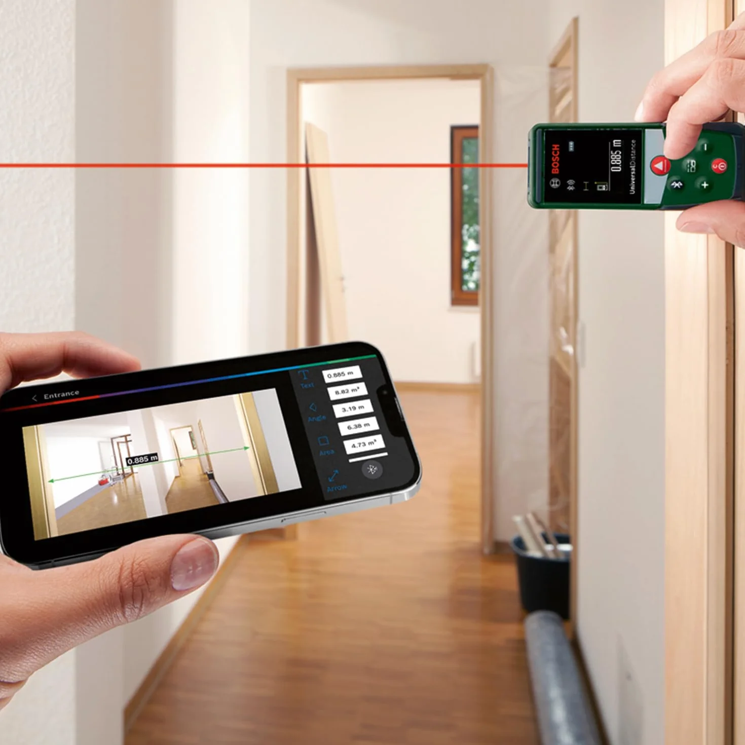 Bosch distanziometro laser UniversalDistance 40C (misura distanze fino a 40 m con precisione, connettività Bluetooth, funzioni di misurazione, in cartone)
