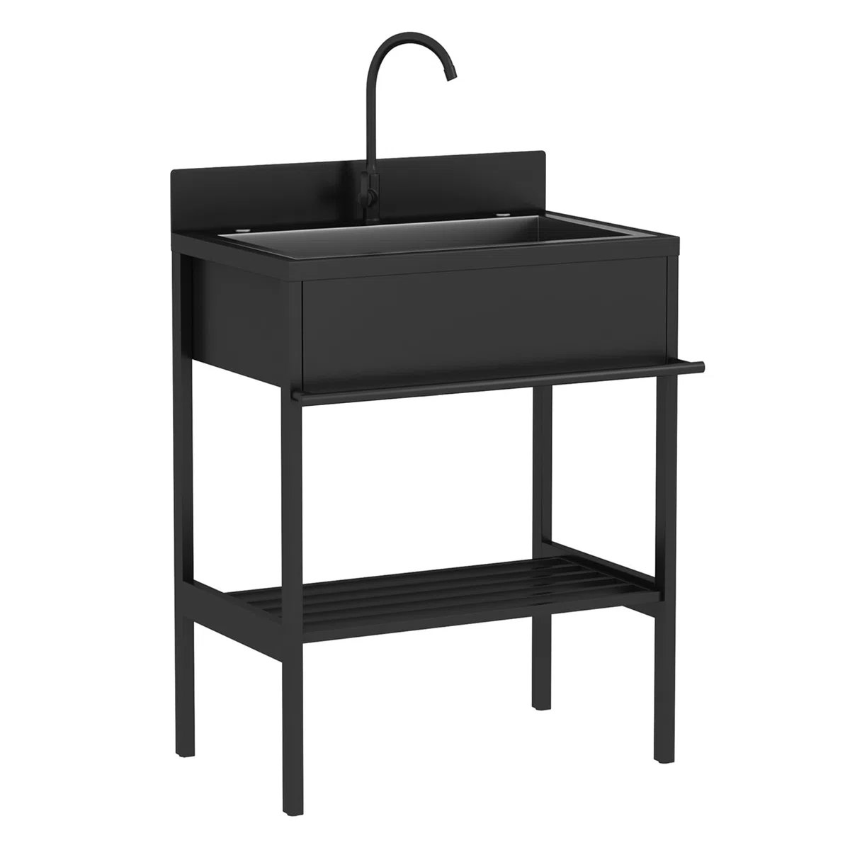 Lavandino da Esterno con Rubinetto,Lavello Cucina 1 Vasca in Acciaio Inox con Mobile,Lavabo da Giardino Autoportante,Lavelli Commerciale con Kit di Troppo Pieno,per Ristorante,Garage,Interno(96x51x94c