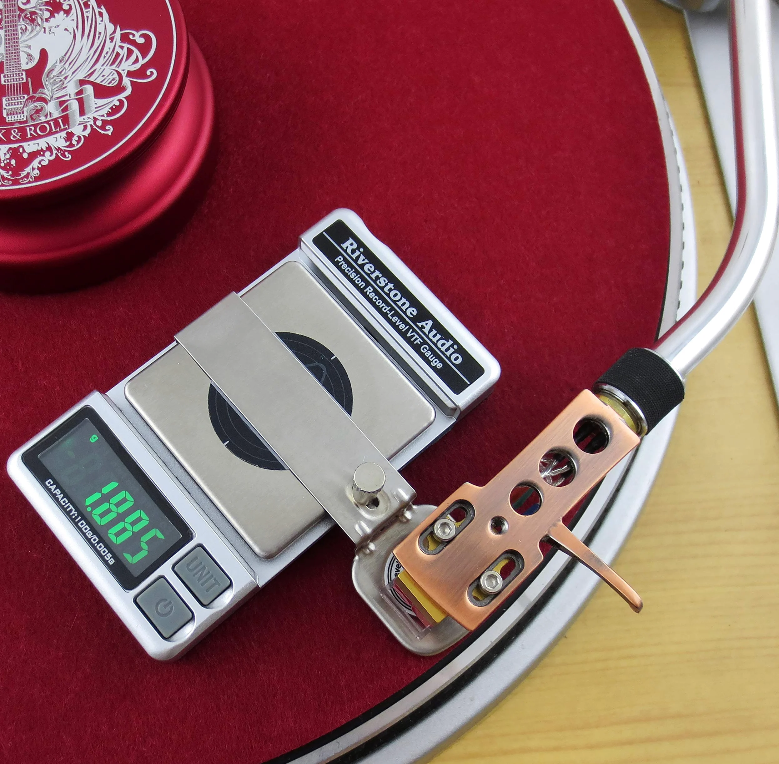 Livella di precisione per giradischi digitale, calibro della bilancia della forza per braccio Phono Cartridge VTF, risoluzione 0,005 g (argento)