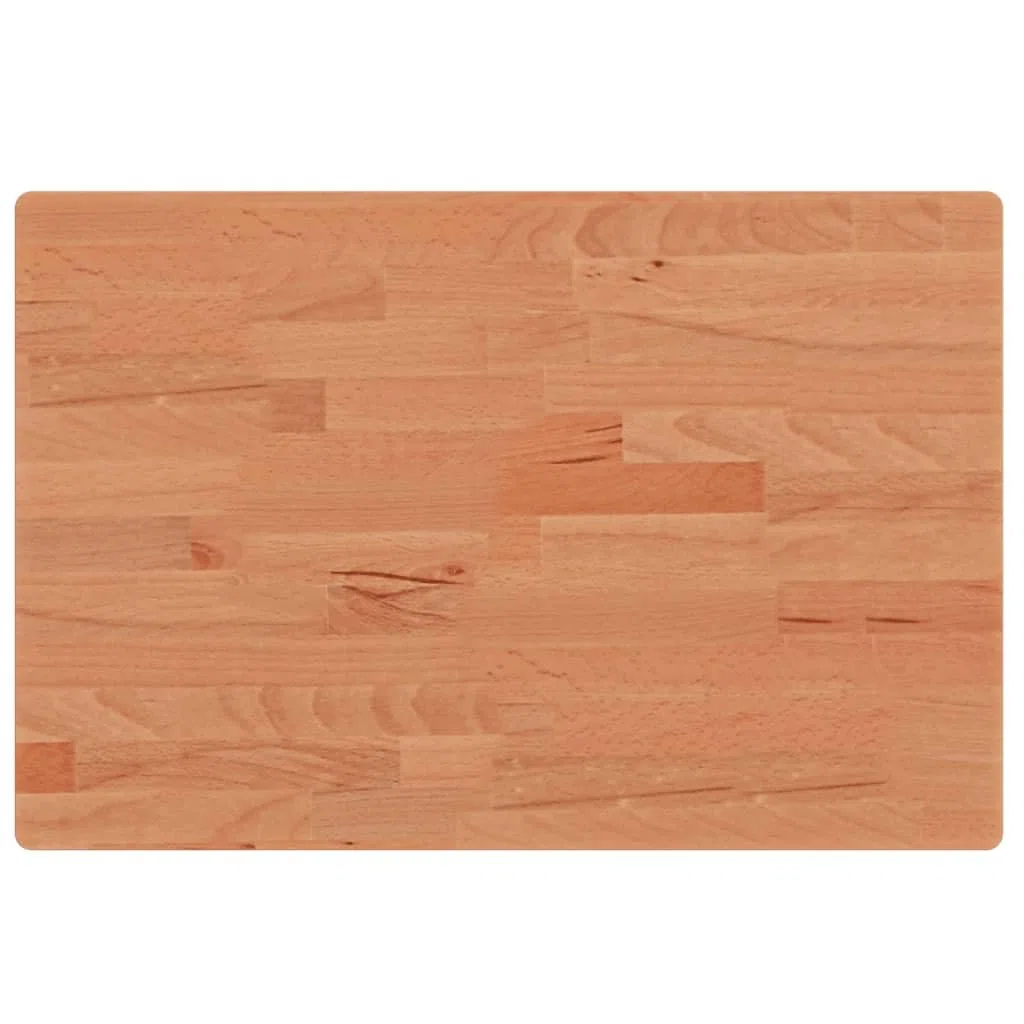 Piano 60x40x2,5 cm Legno Massello di Faggio, Top Bagno Piano per Lavabo da Appoggio