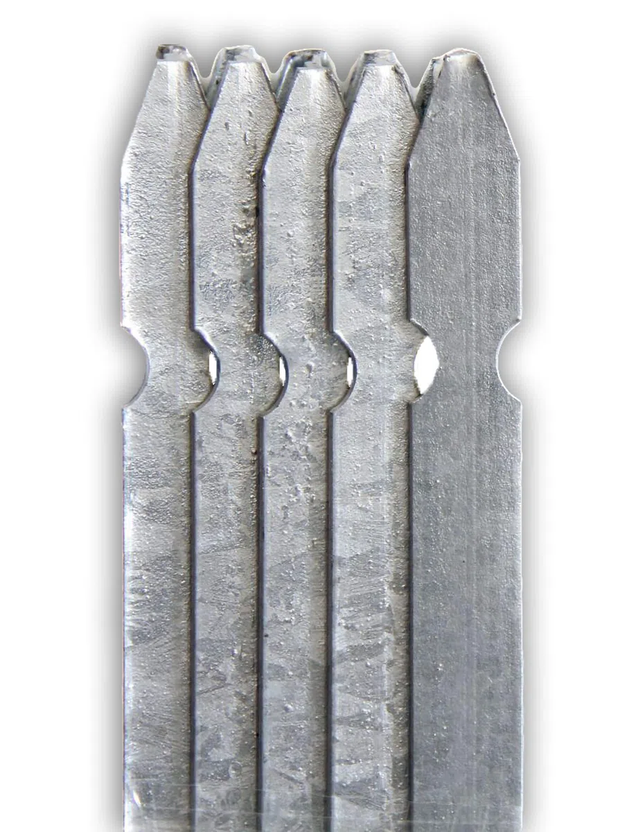 nextradeitalia 15PZ Paletto a T Altezza 200 CM Sezione mm 30x30x3 ZINCATO Palo Colore Zinco da Giardino Recinzione in Ferro