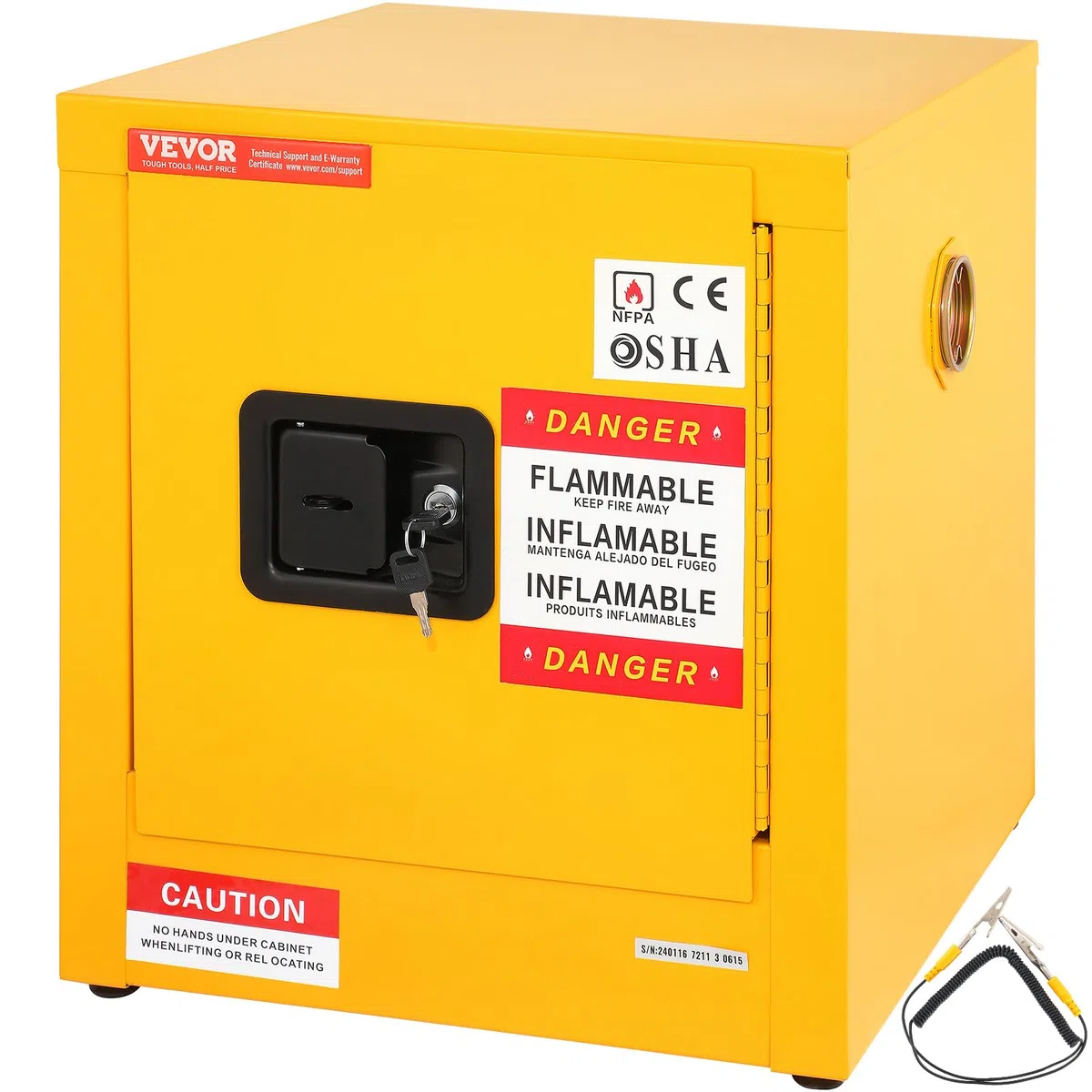 Mophorn Armadio di Sicurezza 43x43x46 cm, Gabinetto di Sicurezza dell'Acciaio Galvanizzato, Gabinetto di Stoccaggio Infiammabile dello Scaffale Regolabile per Uso Industriale, Domestico, Commerciale