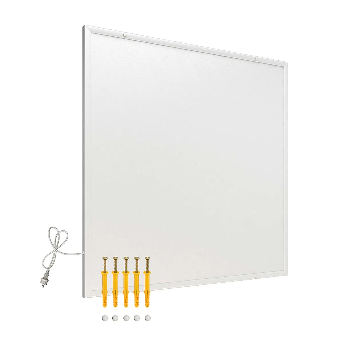 Wiltec Pannello radiante a infrarossi 350W 620x620x15 mm, Pannello elettrico per riscaldamento IR