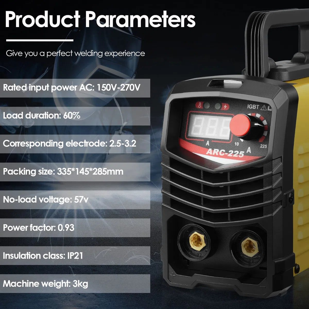 Aomdom ARC Saldatore Inverter, 225a MMA Saldatrice Ad Arco 220v Igbt Digital Display Lcd Saldatrice Inverter Portatil Con Elettrodi Saldatrice Morsetto Di Lavoro