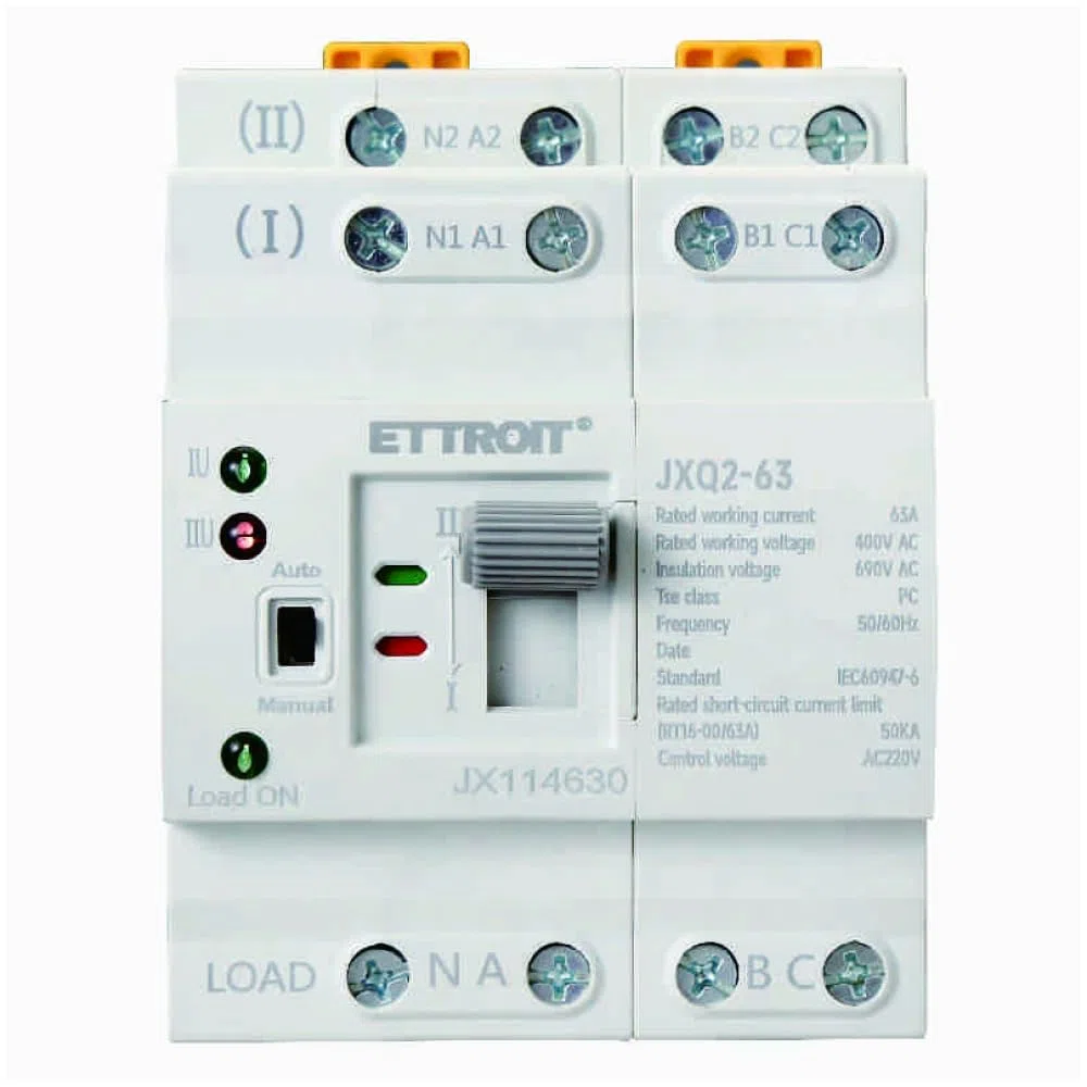 Interruttore di trasferimento automatico ATS, 4P, 400Vac, 63A - Ettroit JX114630