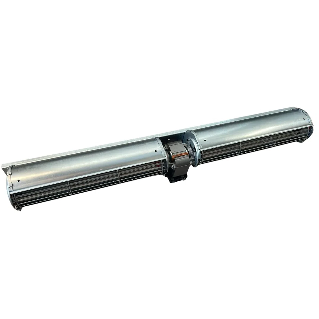 Ventola tangenziale doppia lunghezza: 645 mm, dimensioni bocchette: 2 x 274x40 mm, per stufa a pellet