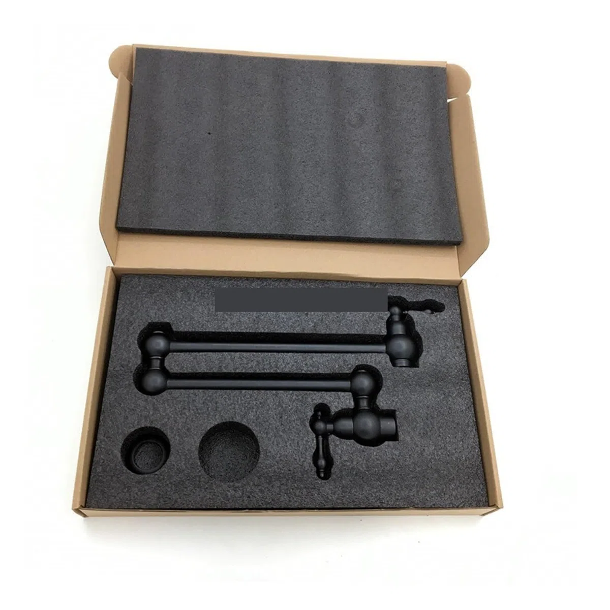 Rubinetto per il bagno, Rubinetto di riempimento pentola con doppia valvola di intercettazione montato a parete con maniglie a leva con beccuccio oscillante a doppio snodo da 22" per mobiletto(Silver