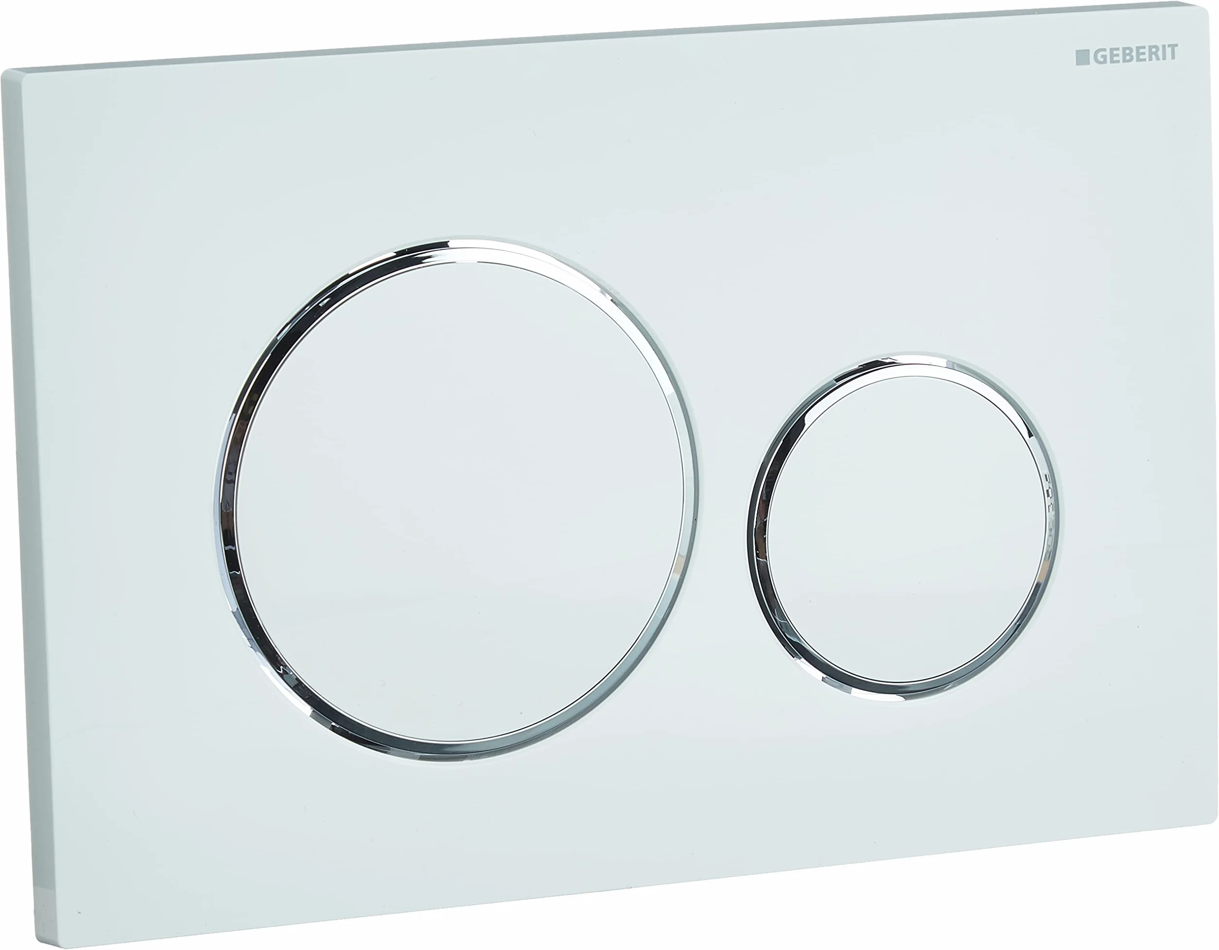 Geberit Sigma20 - Geberit Placca di Comando, per Risciacquo a Due Quantità, Bianco/Cromo Lucido, 24.6 x 16.4 x 1.5 cm