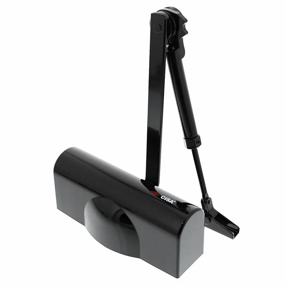 CISA 1C141603044, Chiudiporta con Arresto Smart Plus 2, Nero