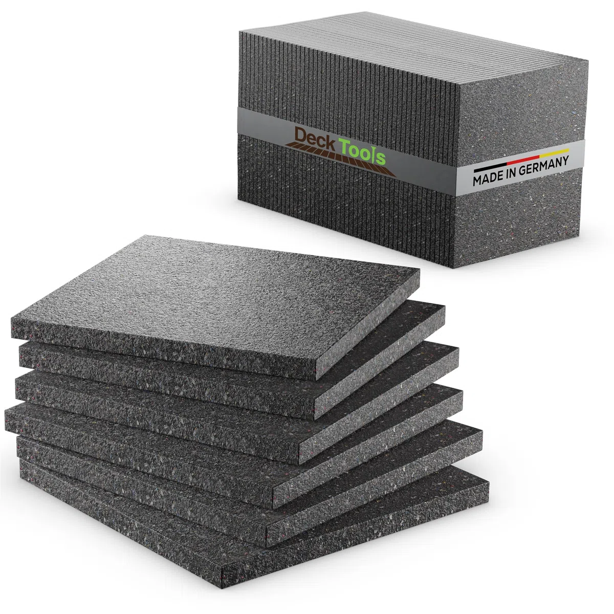200 cuscinetti per terrazze, 90 mm x 90 mm x 10 mm, in granulato di gomma per terrazze in legno e terrazze – 3/6/8/10/20 mm di spessore, made in Germany, protezione per costruzioni per