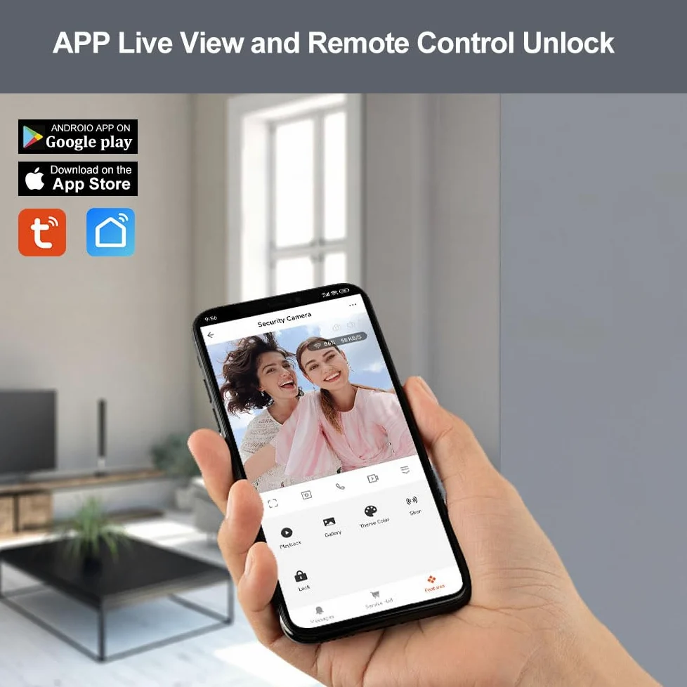 WiFi Video Sistema Citofono 1080P HD Campanello Telecamera IR Visione Notturna con 2 Monitors a 7 Pollici per 2 Case/Appartamenti, Audio a 2 Vie, Registrazione, APP Tuya Smart