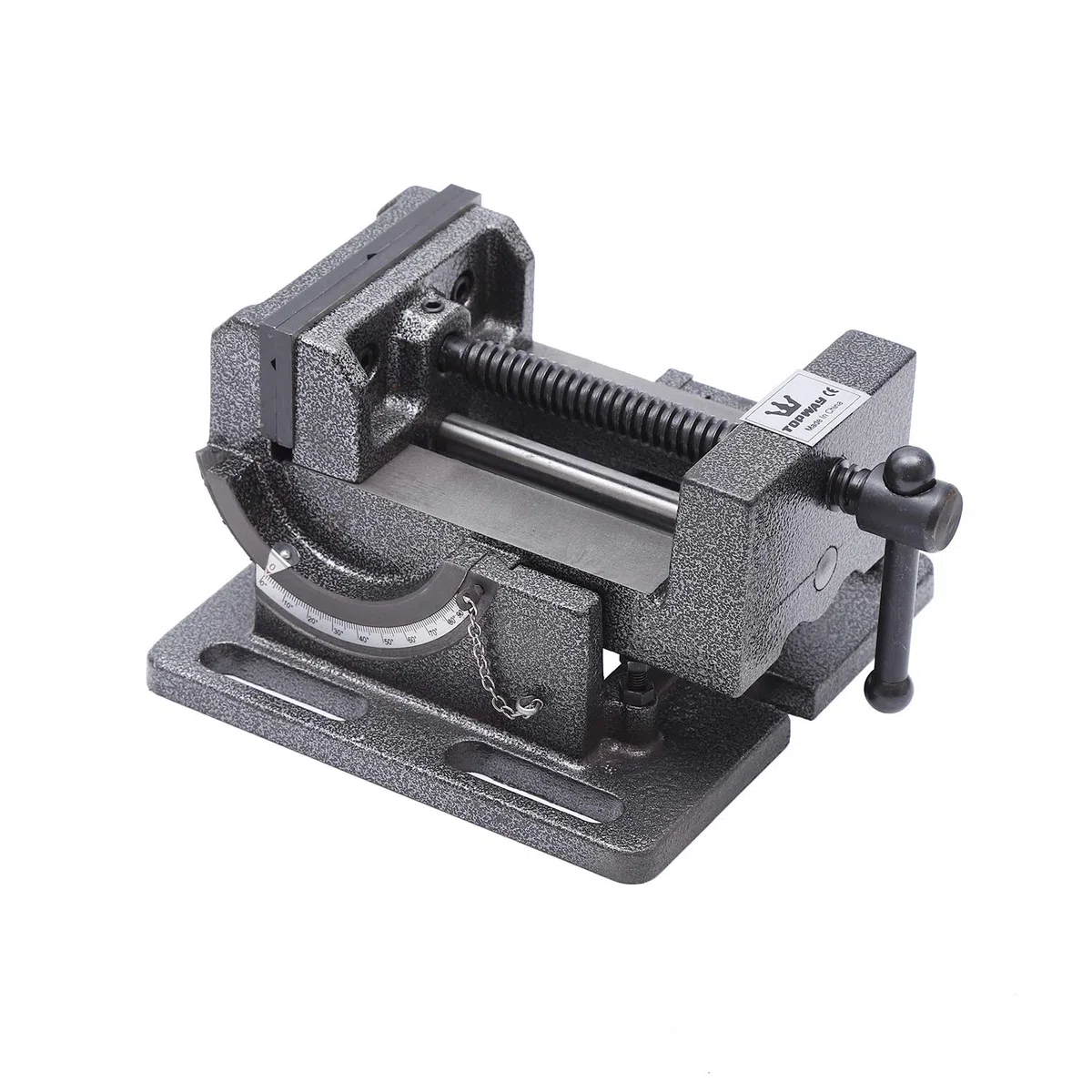 TOPWAY Morsa Inclinabile 4" 100mm, Morsa per Trapano a Colonna Professionale Fresatrice Angolo di Inclinabile Morsa per Banco da Lavoro in Acciaio