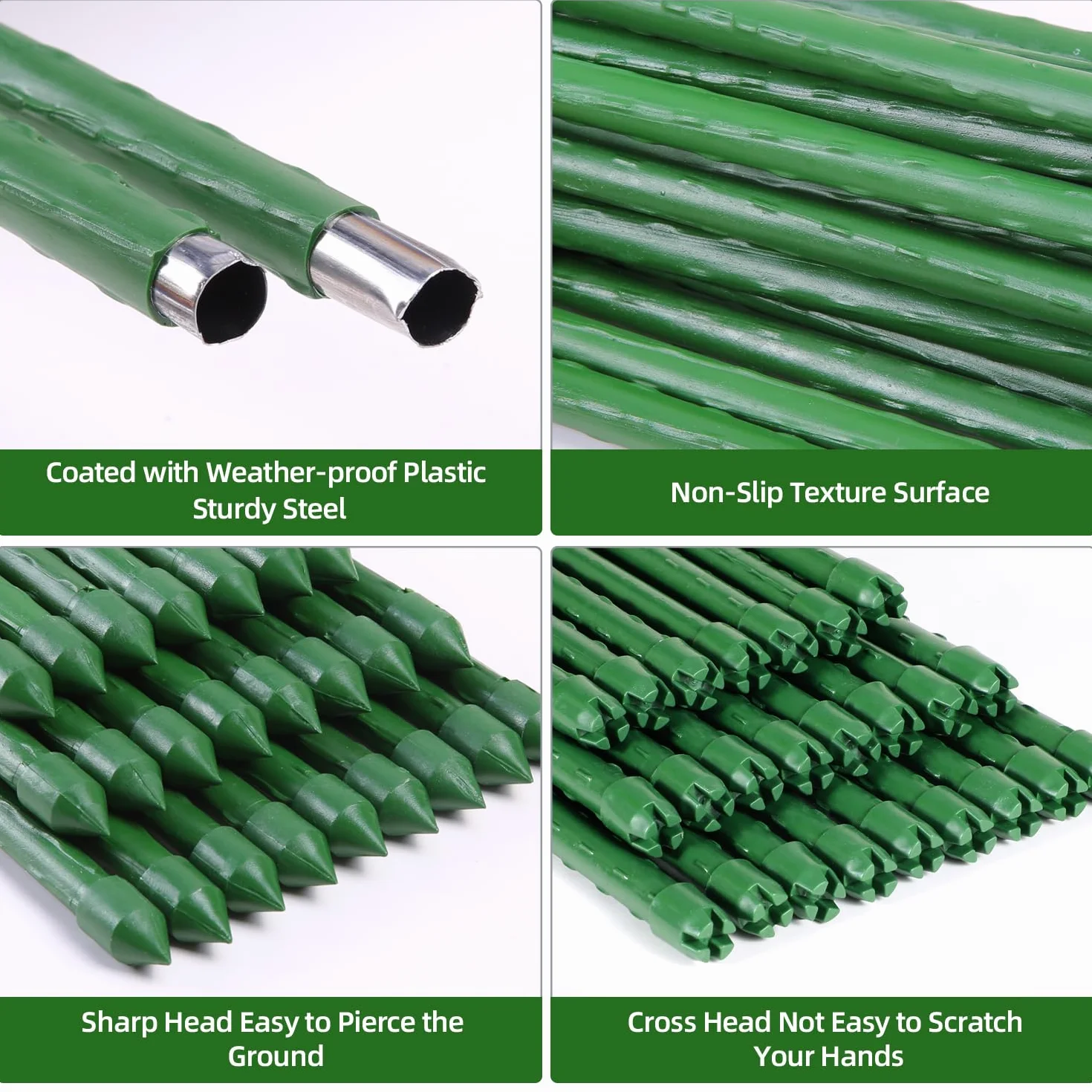 Ohuhu Set di barriera da giardino, 1 m x 30 m, rotolo di recinzione in plastica con 25 pali da 1,15 m, rete di sicurezza temporanea, riutilizzabile, per piscine, recinzioni da neve, pollame