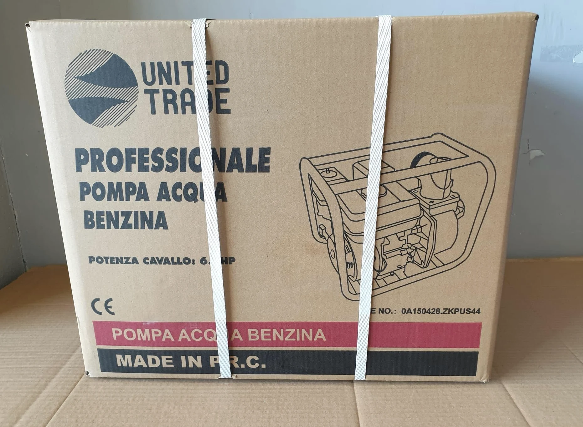 Motopompa a scoppio autoadescante 6.5hp 4 tempi Omaggio coppia raccordi 1"