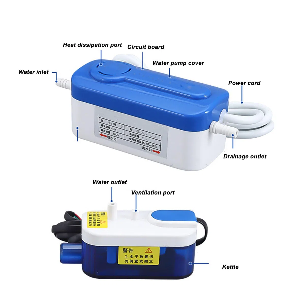 Pompa per Condensa QS 40B Pompa per Acqua Automatica Split Pompa di Drenaggio HAVC per Aria Condizionata e Deumidificatore