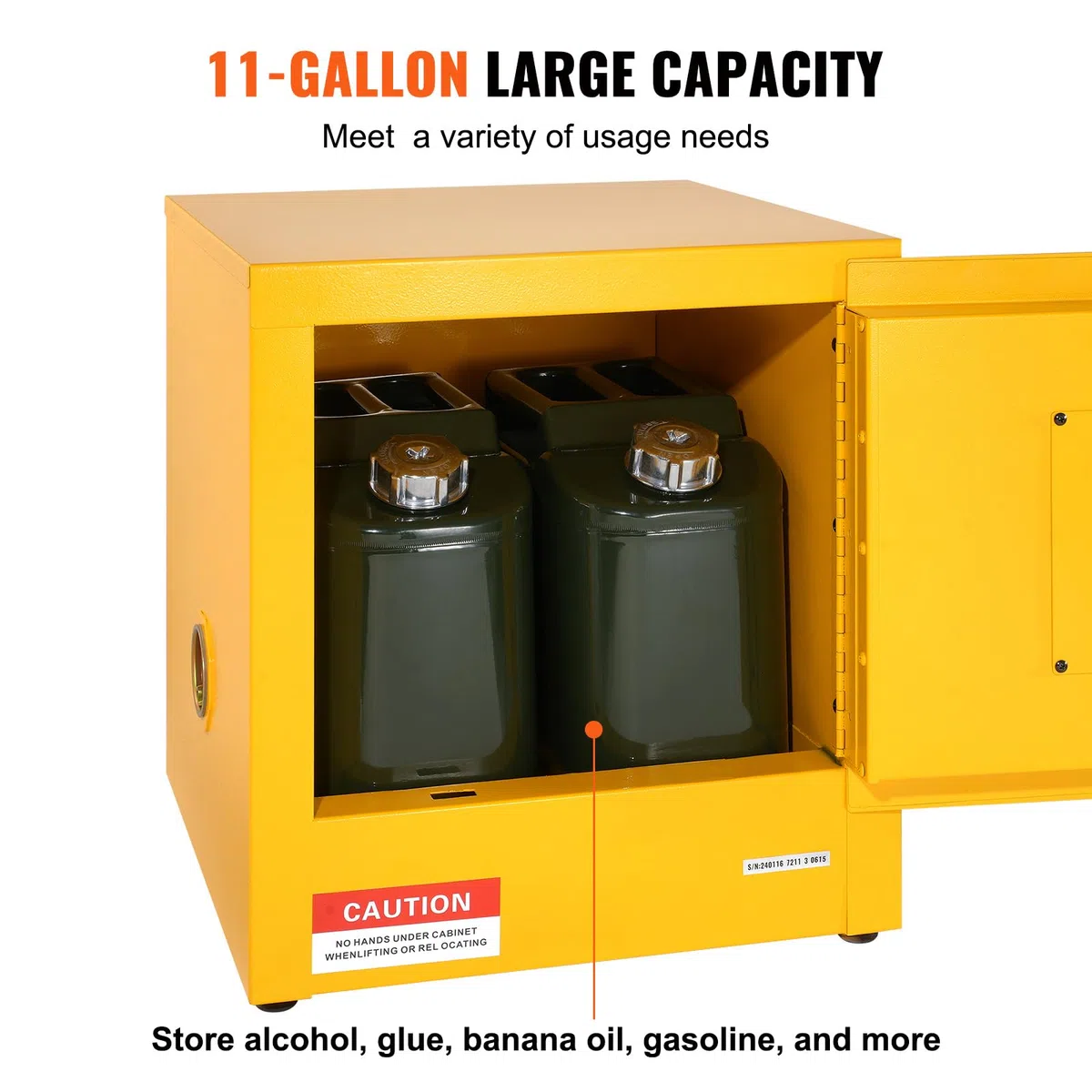 Mophorn Armadio di Sicurezza 43x43x46 cm, Gabinetto di Sicurezza dell'Acciaio Galvanizzato, Gabinetto di Stoccaggio Infiammabile dello Scaffale Regolabile per Uso Industriale, Domestico, Commerciale