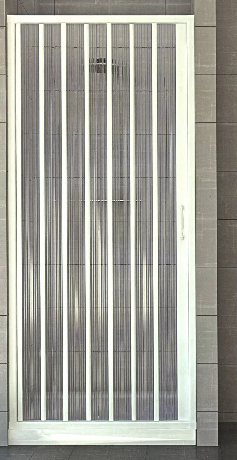 Porta Doccia 90 CM in PVC MOD. Vergine con Apertura Laterale Bianco Pastello