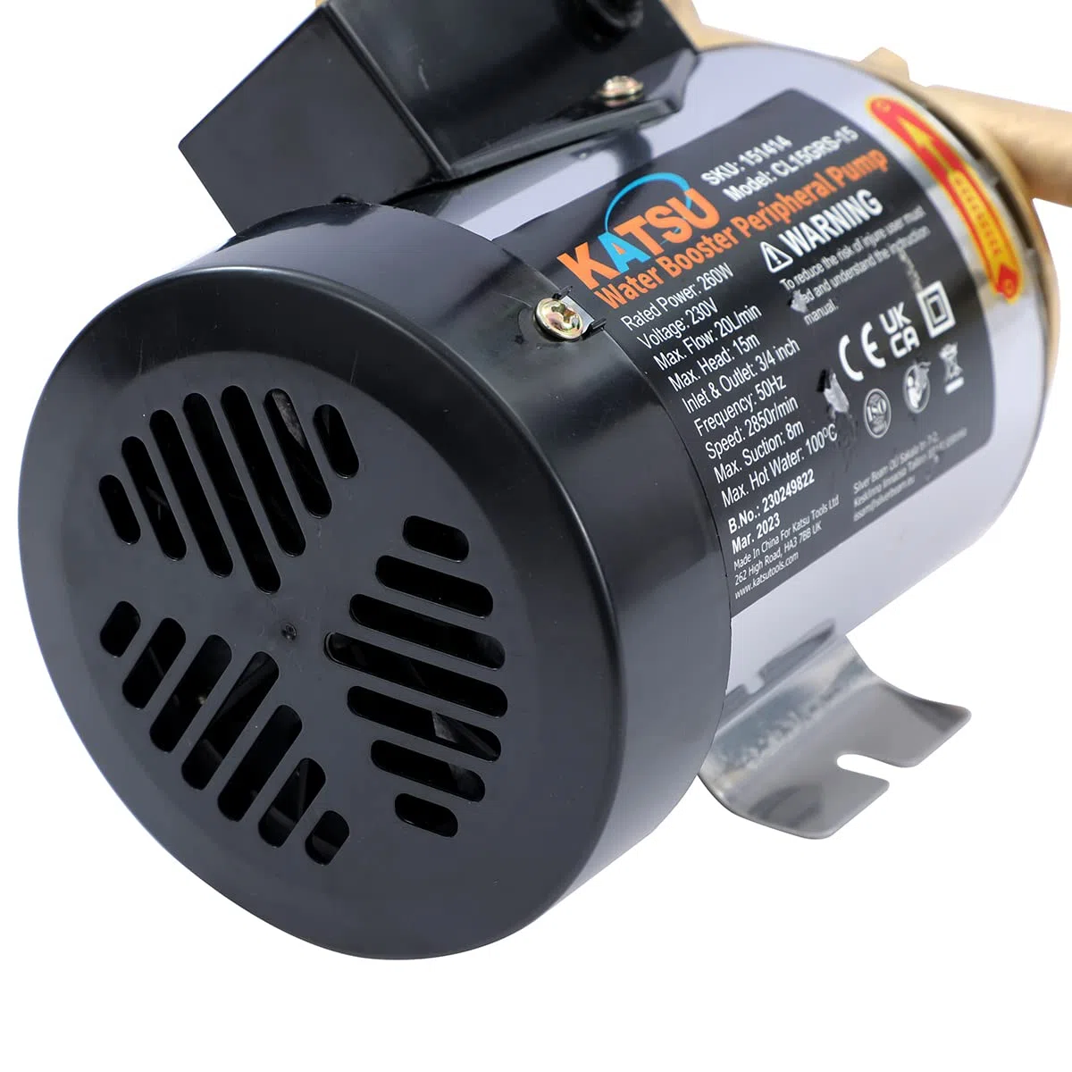 KATSU Tools Pompa Booster Acqua 260W, Interruttore di Controllo Automatico e Manuale, Pompa Acqua Calda e Fredda per Lavatrice Doccia Giardino Casa 151414