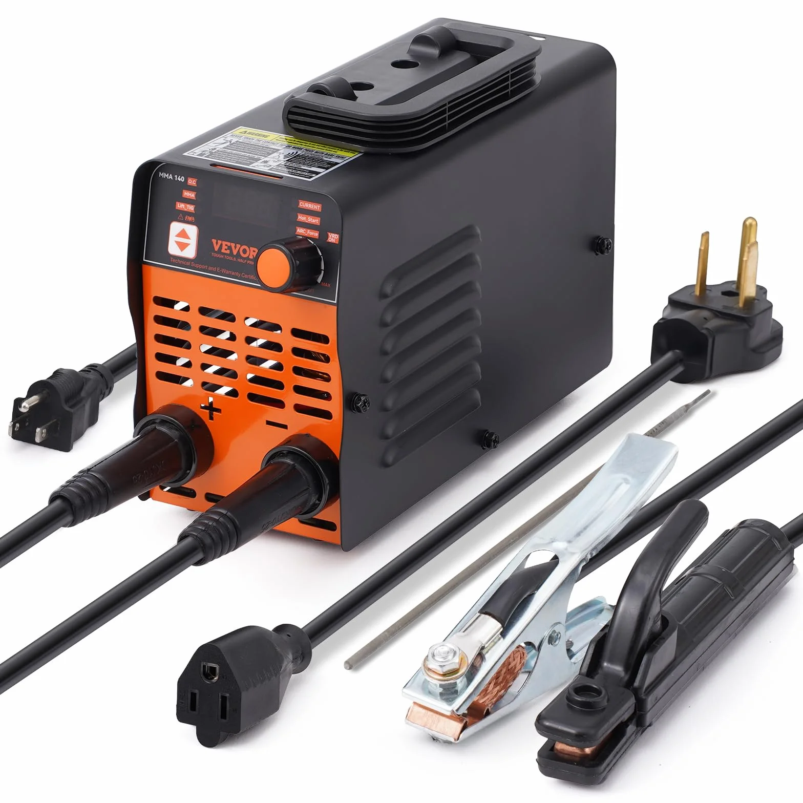 VEVOR Saldatrice ad Elettrodo 100A, Saldatrice TIG ARC/Lift con Ampio Schermo LED, Saldatrice a Elettrodo Portatile 2 in 1, Hot Start, Antiaderente, VRD, Saldatrice ARC MMA per Saldatura Portatile