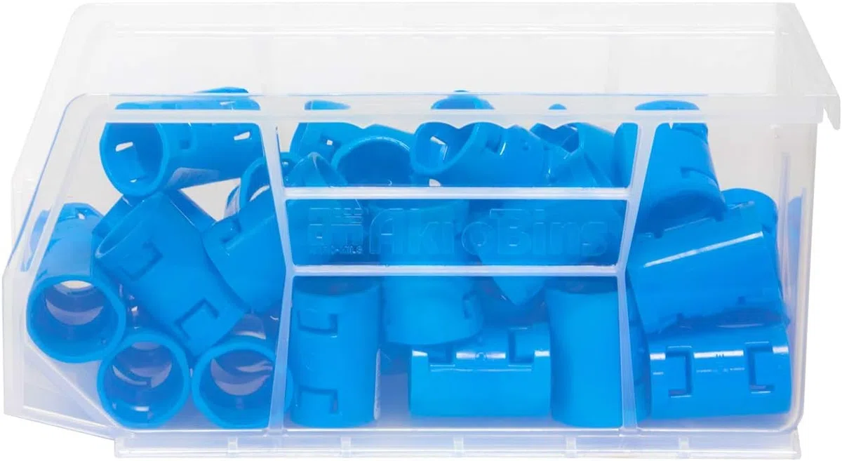 Akro-Mils 30230 AkroBins Plastic Storage Bins, Space-Saving Stackable Bins for Garage, Pantry, Craft Organization, 27,6 cm x 14 cm x 12,7 cm, trasparenti, confezione da 12